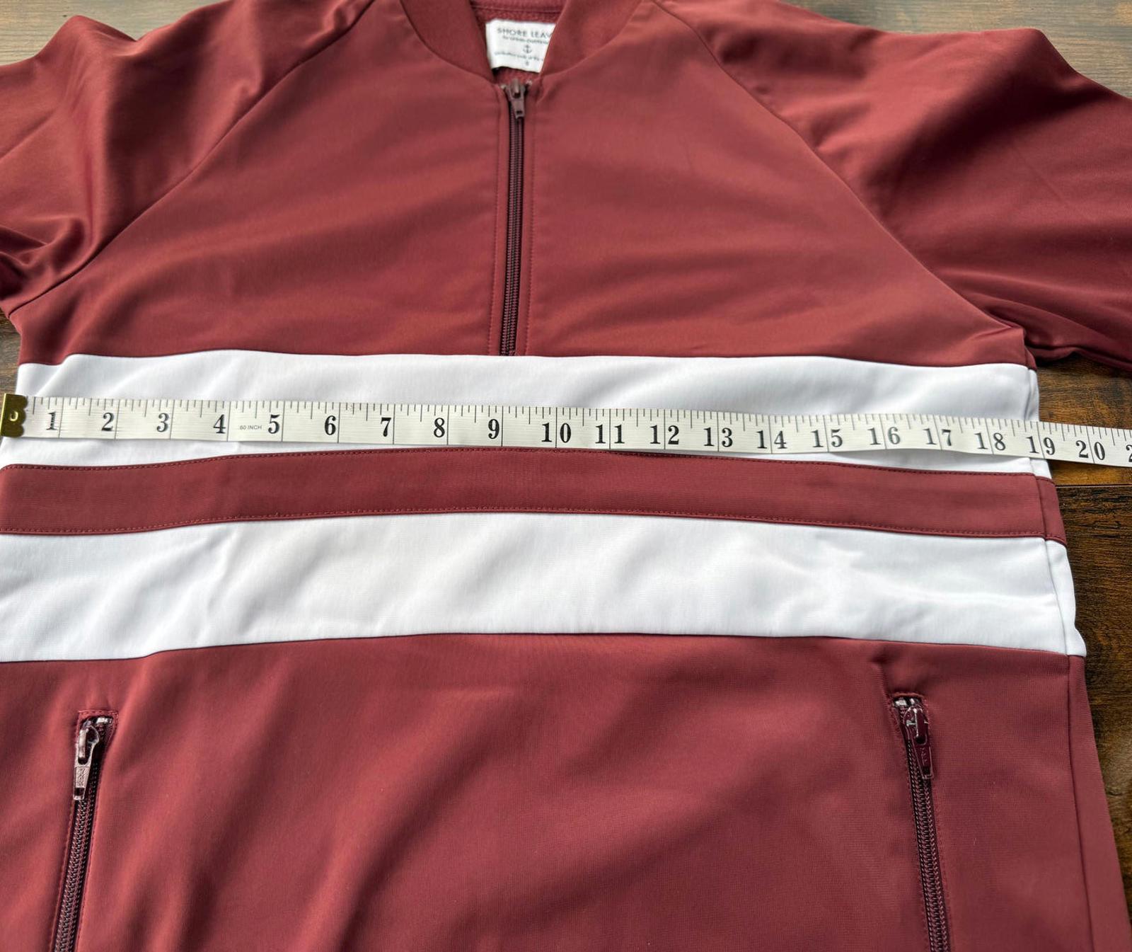 Shore Leave Urban Outfitters 1/4 Zip Sweatshirt Burgundy White Stripes NUM63