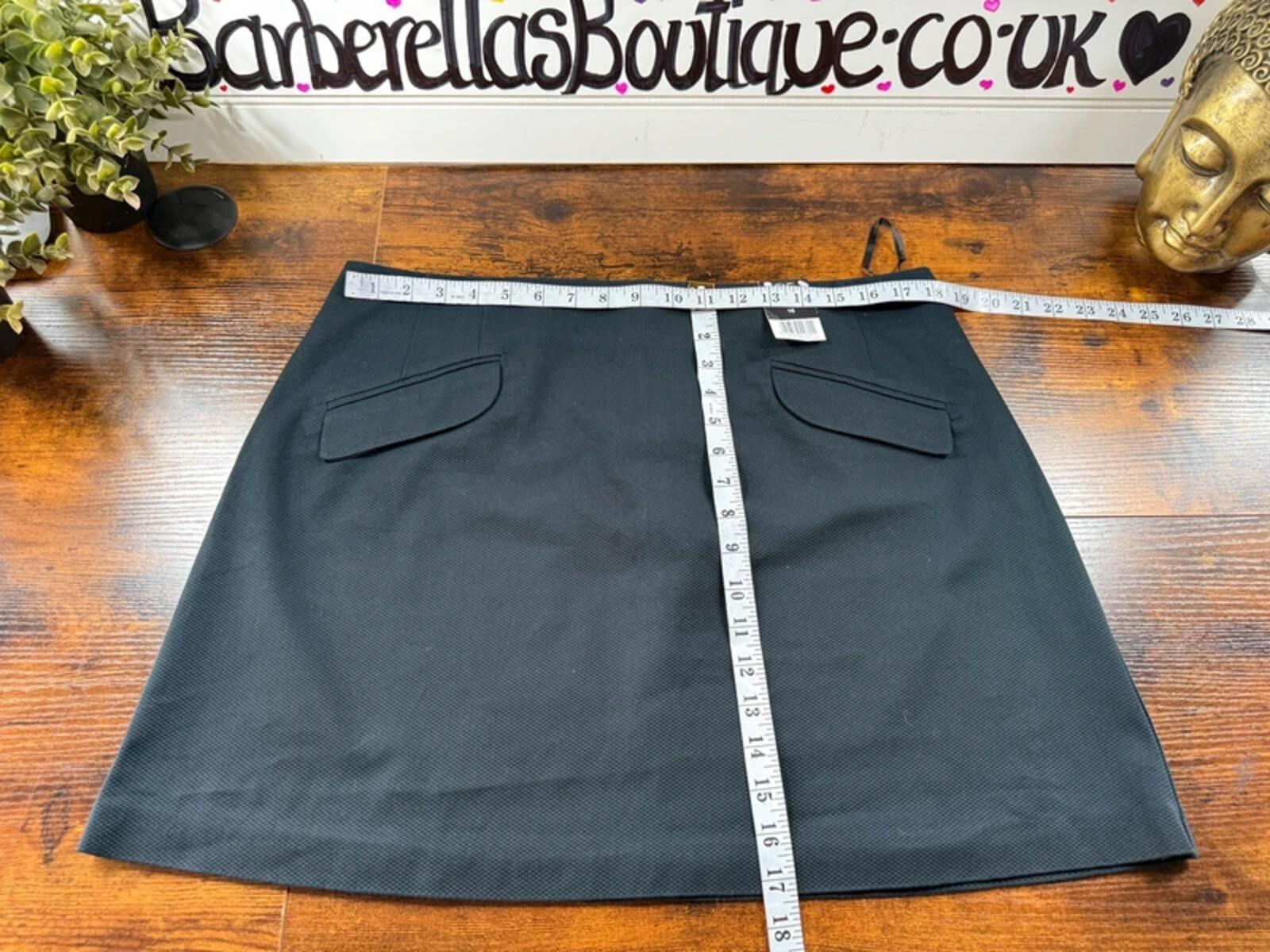 F&F Black Textured Mini Skirt UK 16 BNWT Smart Work Office