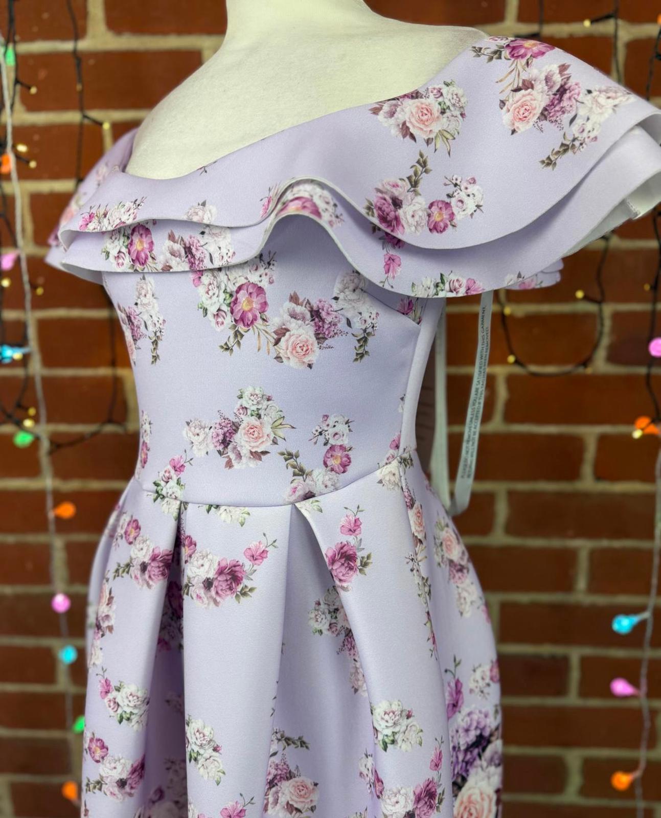 Goddiva Floral Scuba Crepe Bardot Dress Approx UK 8 US 4 BNWT  sku314