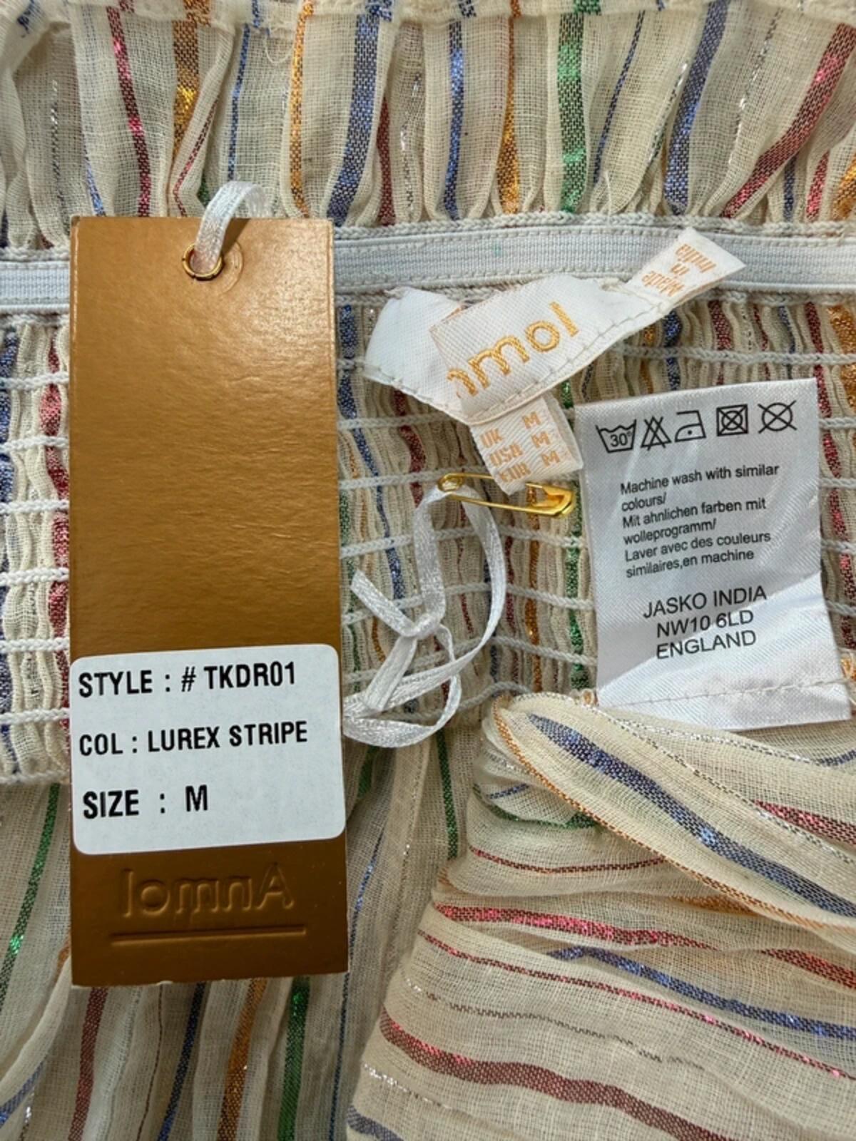 BNWT Anmol Lurex Stripe Boho Midi Dress UK10-14 Festival /Coverup