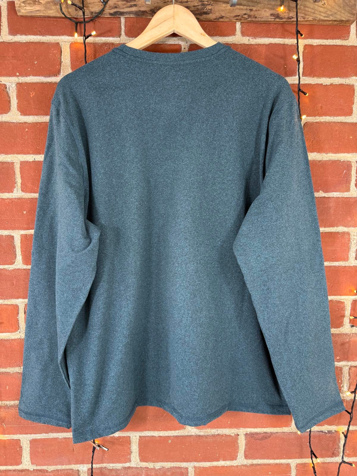 Men's Long Sleeve Free Country Crew Neck SweatShirt - Green - XL NUM 47