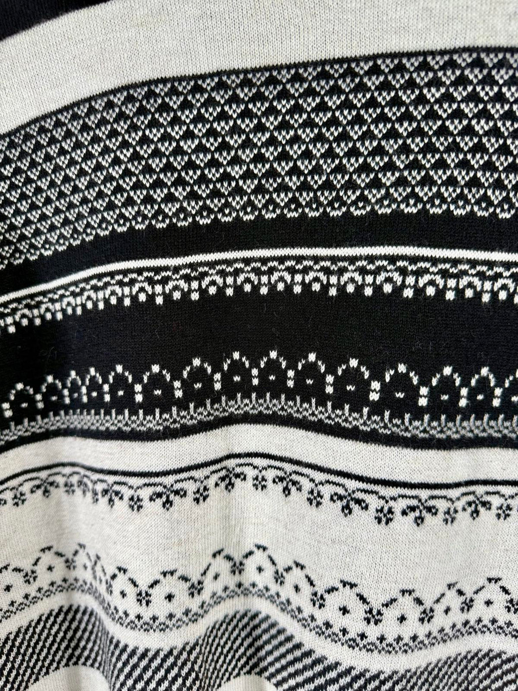 Croft & Barrow Men’s XL Fair Isle Sweater – Black/White – Cotton Blend NUM9