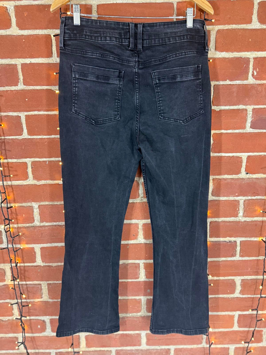 F&F Black Bootcut Jeans UK 14 Short Mid Rise Stretch Denim Casual Classic VGC