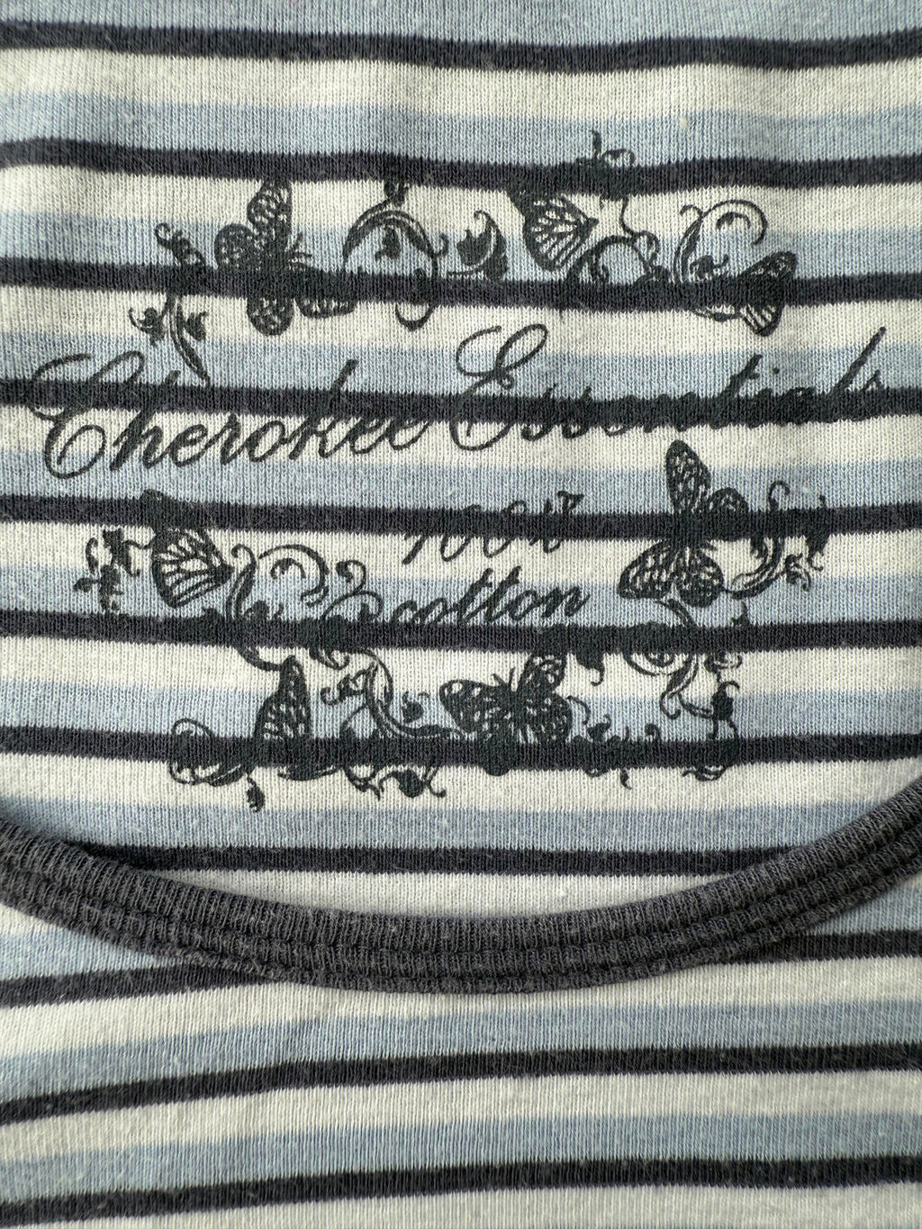 Vintage Cherokee Women's Long Sleeve Striped T-Shirt Circa Y2K