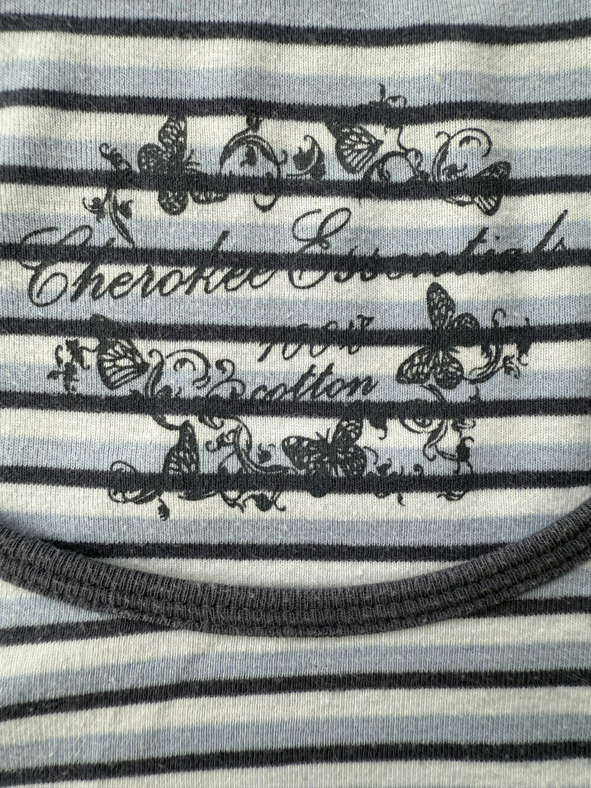 Vintage Cherokee Women's Long Sleeve Striped T-Shirt Circa Y2K