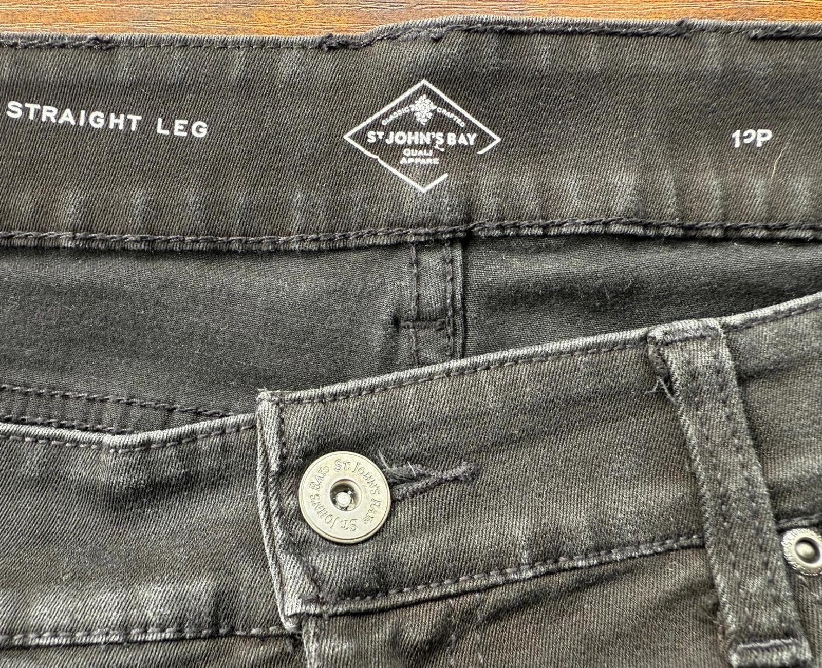 St. John’s Bay Straight Leg Black Jeans – Size 13P (US) / UK 16 Petite