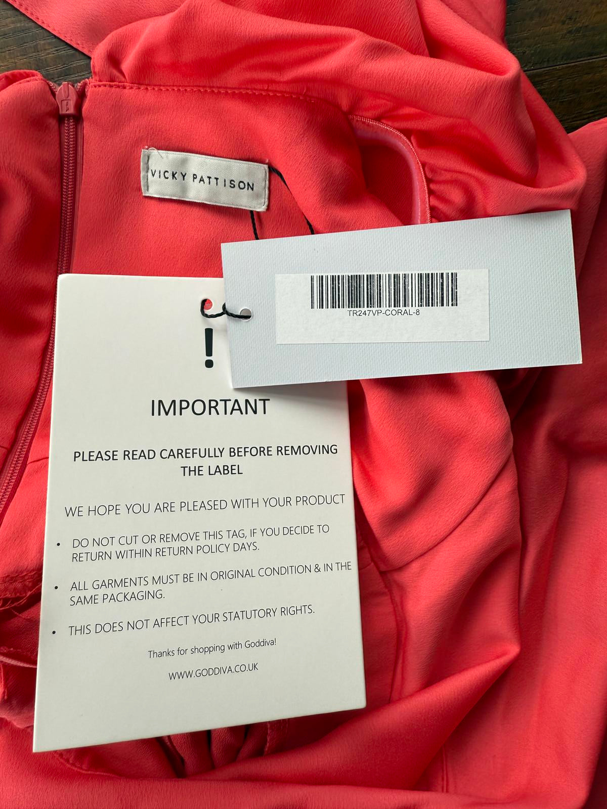 Vicky Pattison Coral Off Shoulder Wide Leg Jumpsuit UK 8 / US 4