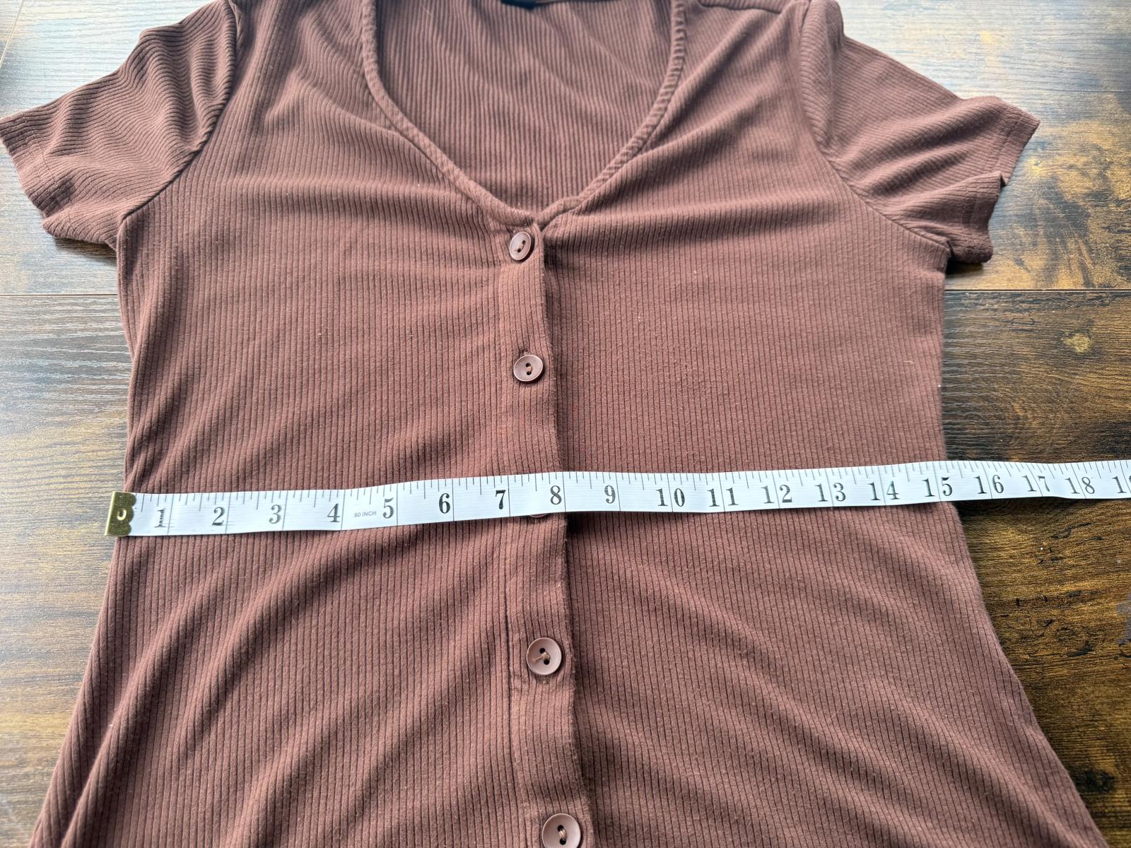 🌸 SHEIN Ribbed Button-Down Maxi Dress – Chocolate Brown – Size XL  🌸