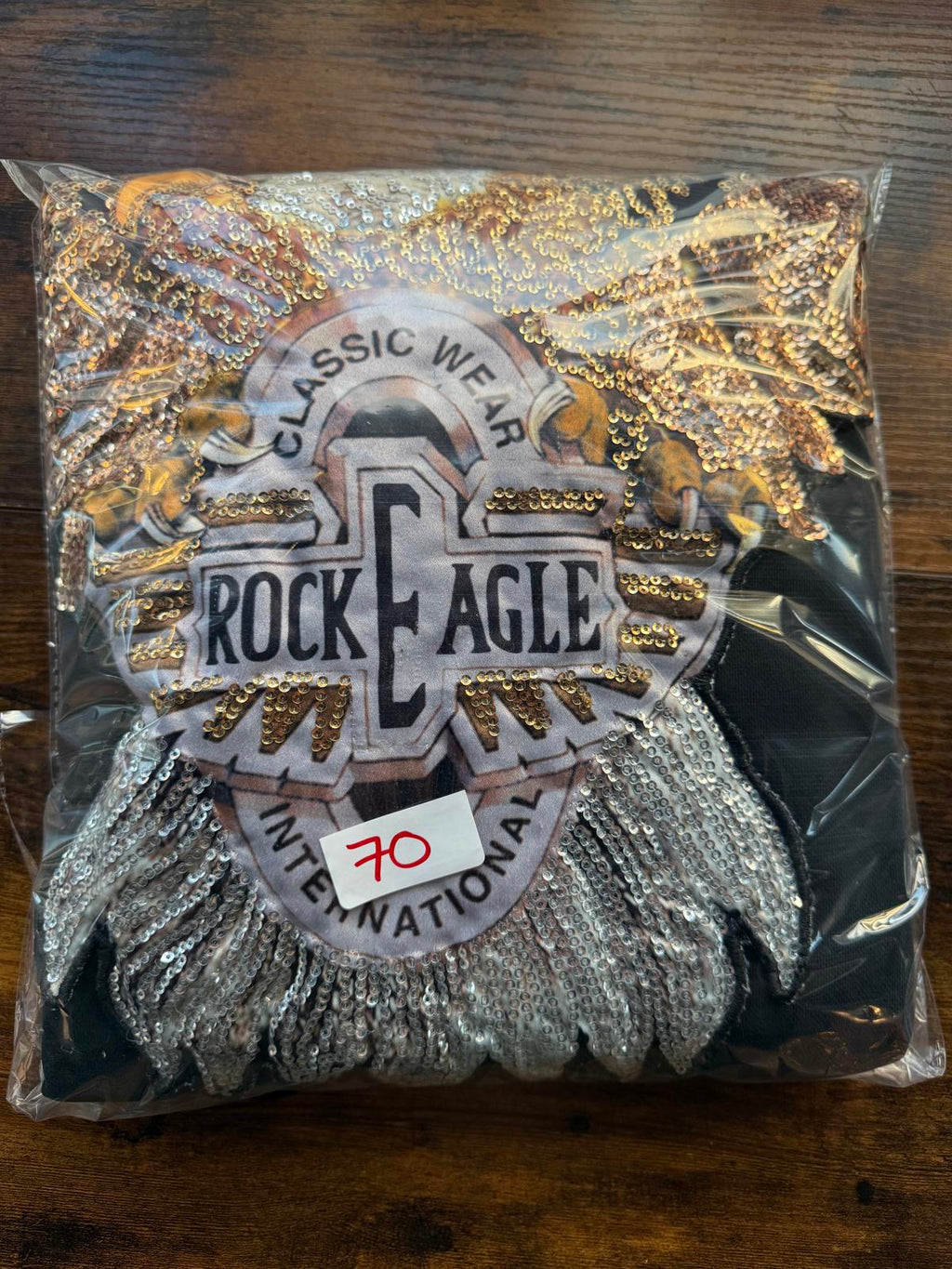 🦅 May by Standing Star “Rock Eagle” Sequin Hoodie – Black – Size 14-16