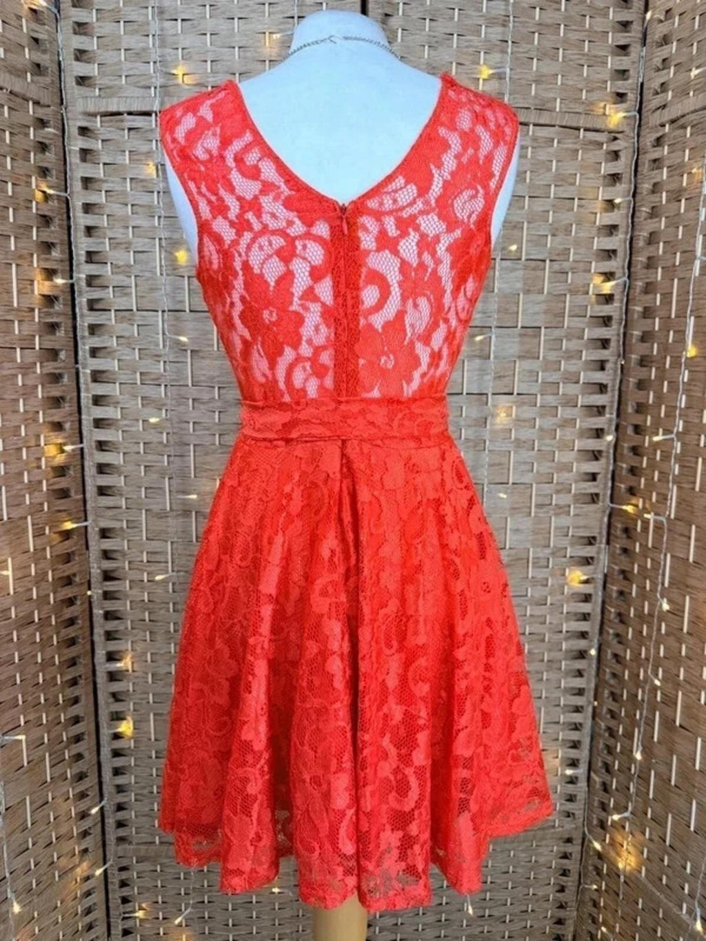 BNWT City Goddess Orange Lace Skater Dress UK12 Party Wedding