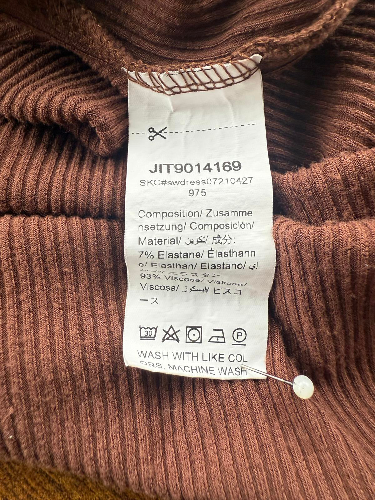 🌸 SHEIN Ribbed Button-Down Maxi Dress – Chocolate Brown – Size XL  🌸