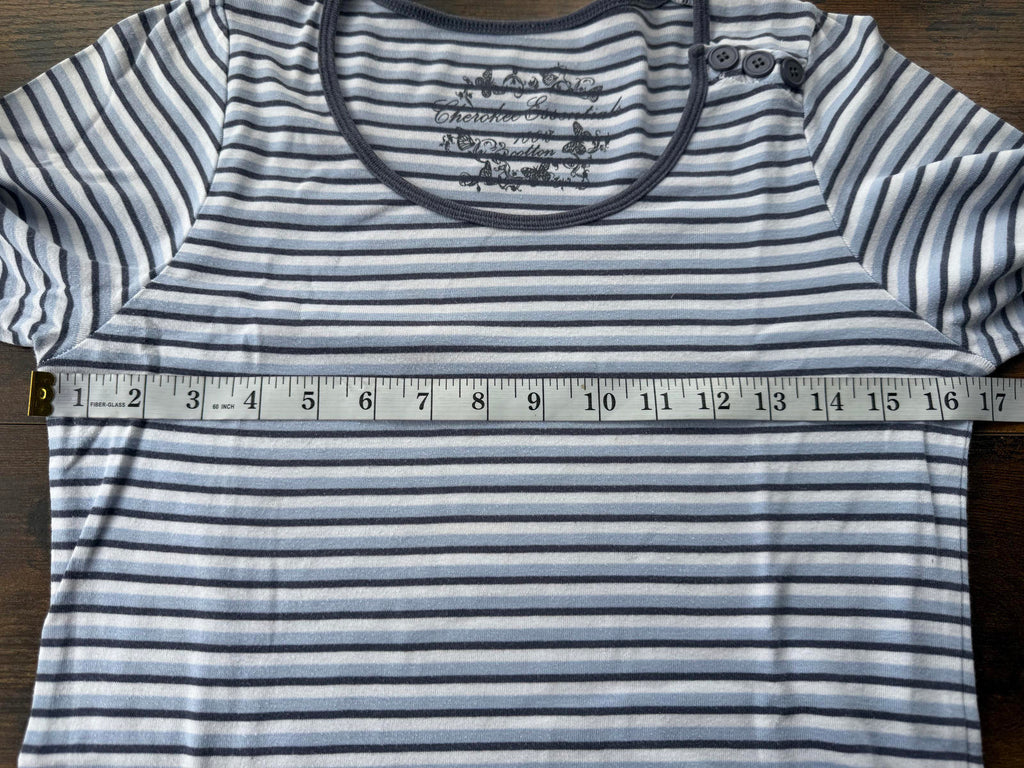 Vintage Cherokee Women's Long Sleeve Striped T-Shirt Circa Y2K