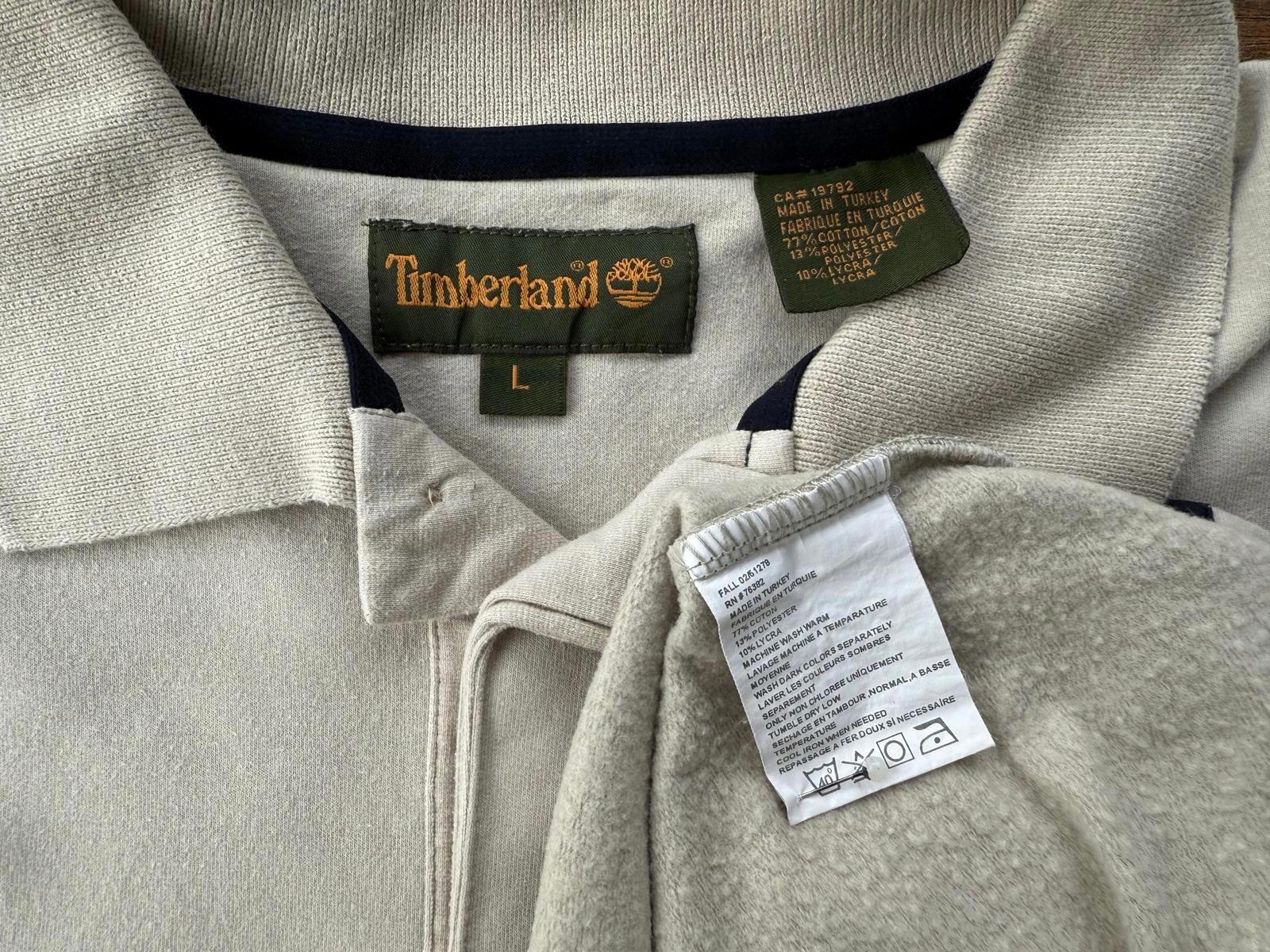 Timberland Polo Shirt Long Sleeve Beige Size L Vintage Y2K 90s NUM 44