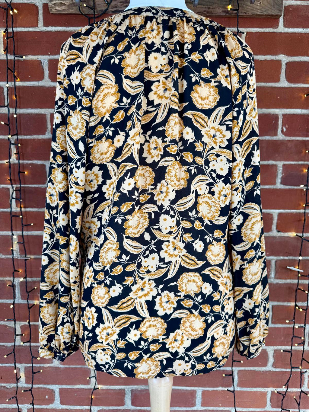 Women's Long Sleeve Floral Blouse - Size 14