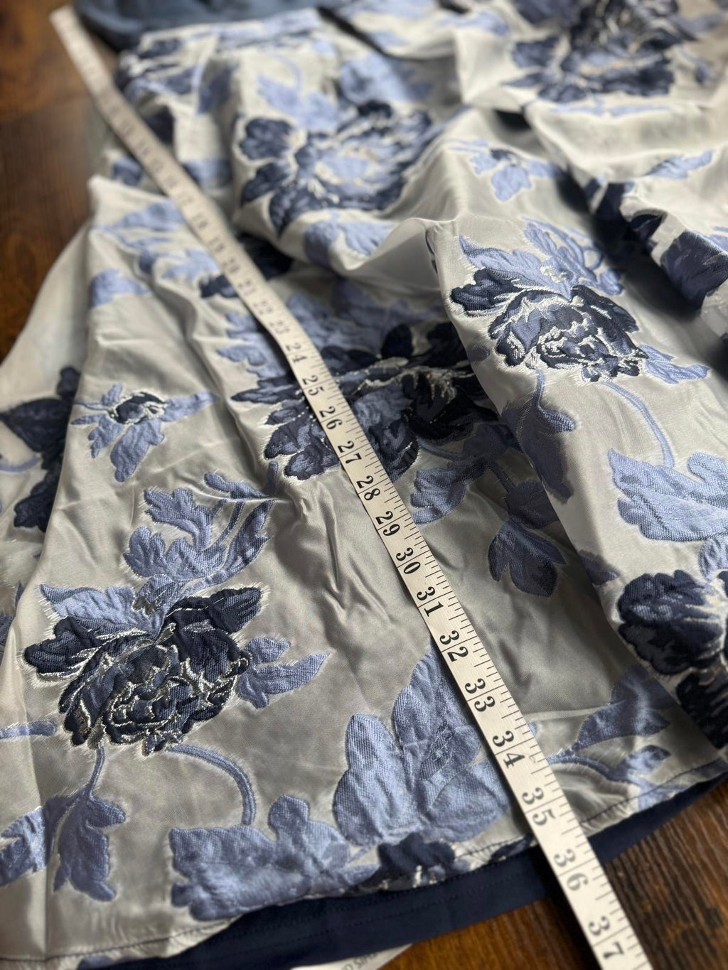 Goddiva London DR3409A Blue Floral Jacquard Prom Dress Size 8-10