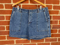 Calvin Klein Jeans Denim Shorts UK 16 Blue Utility Style Mid Rise
