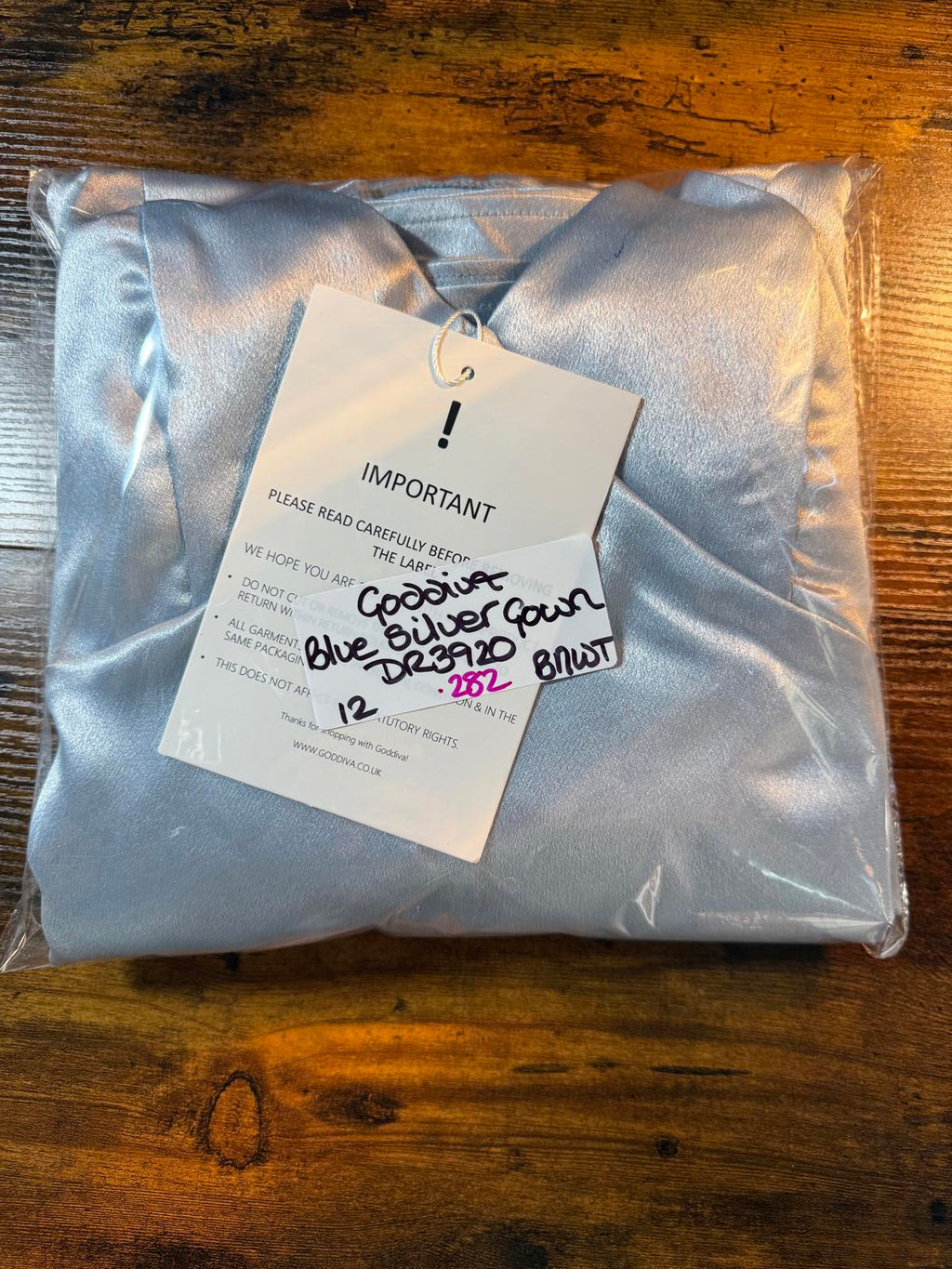 Goddiva Ice Blue Satin Maxi Dress UK 12 Evening Dress      Read Info!        282