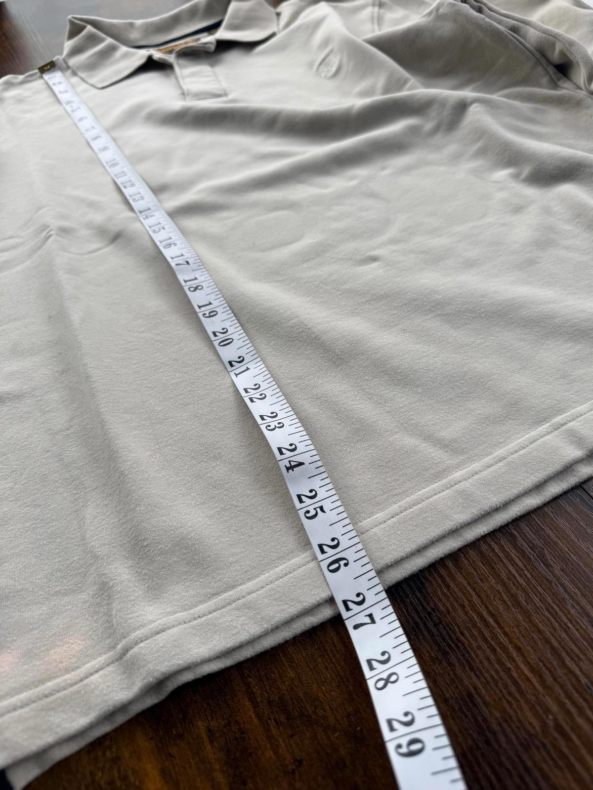 Timberland Polo Shirt Long Sleeve Beige Size L Vintage Y2K 90s NUM 44