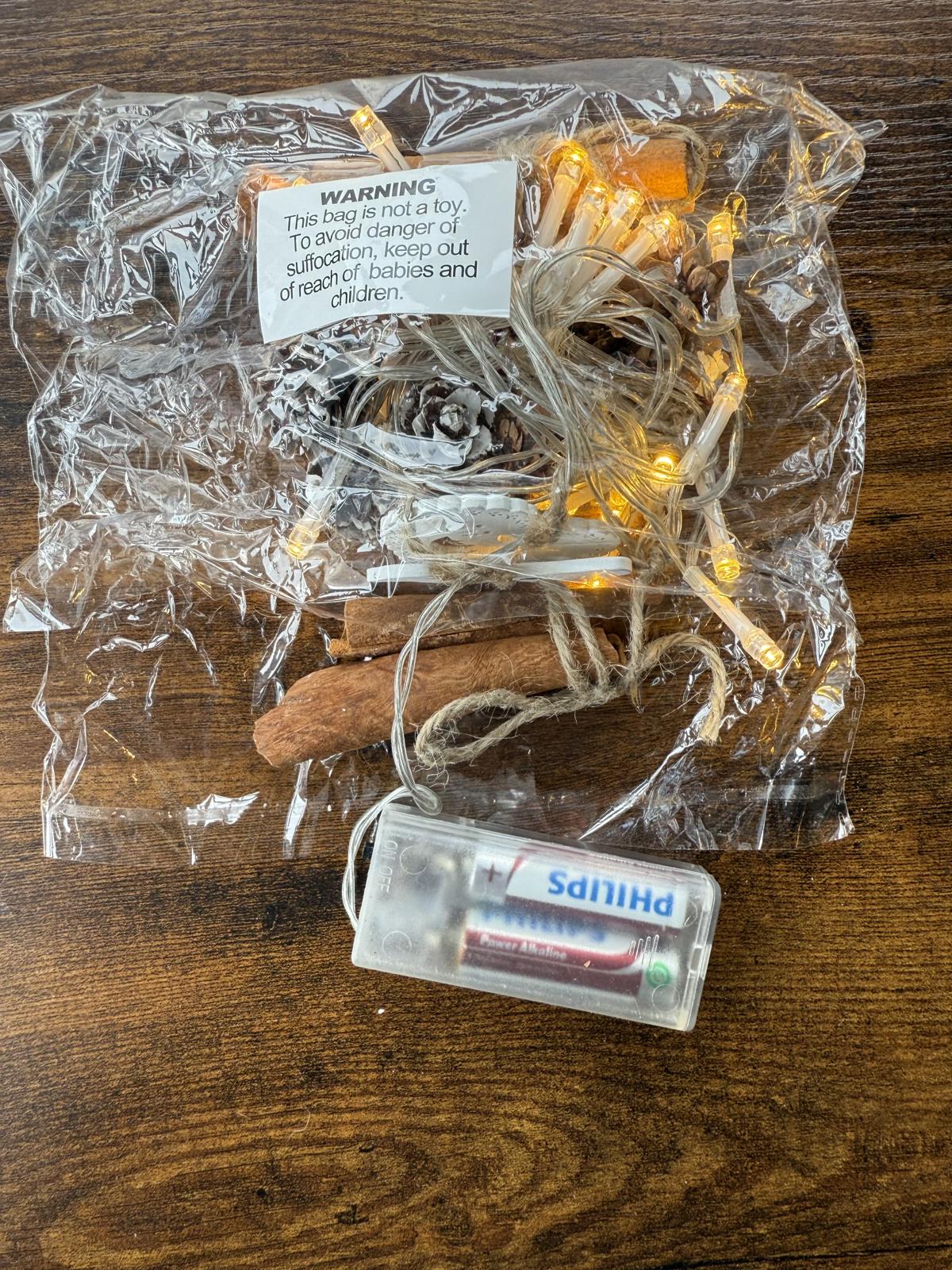 Cugoo Cinnamon Pine Cone Lights - Battery Powered Decorative String Lights