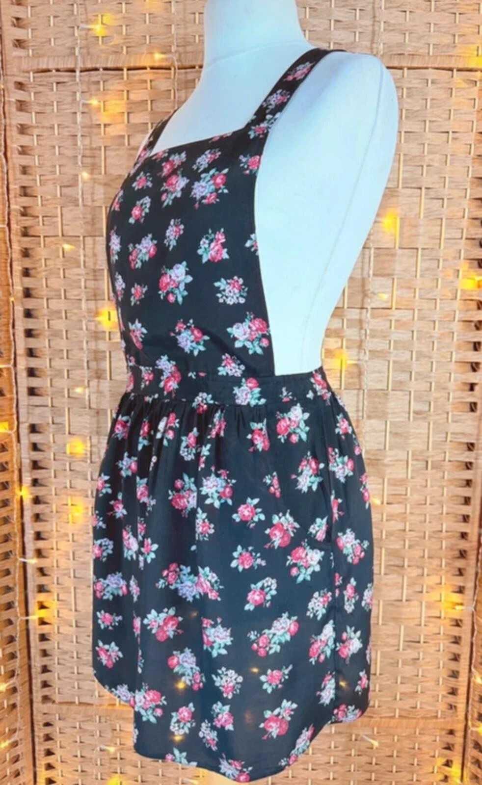 River Island Floral Pinafore Dress UK 12 US 8 Summer Mini