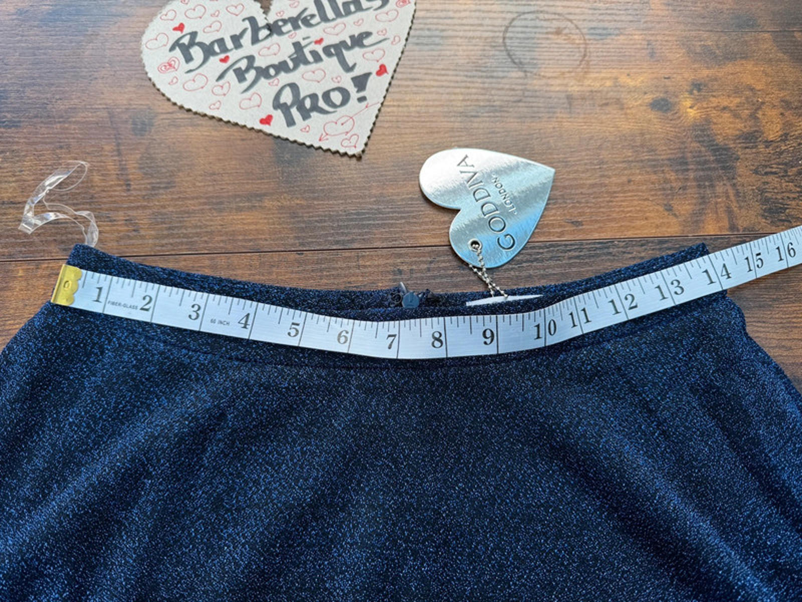 Goddiva London Navy Shimmer Midi Skirt – UK 12 | New with tags