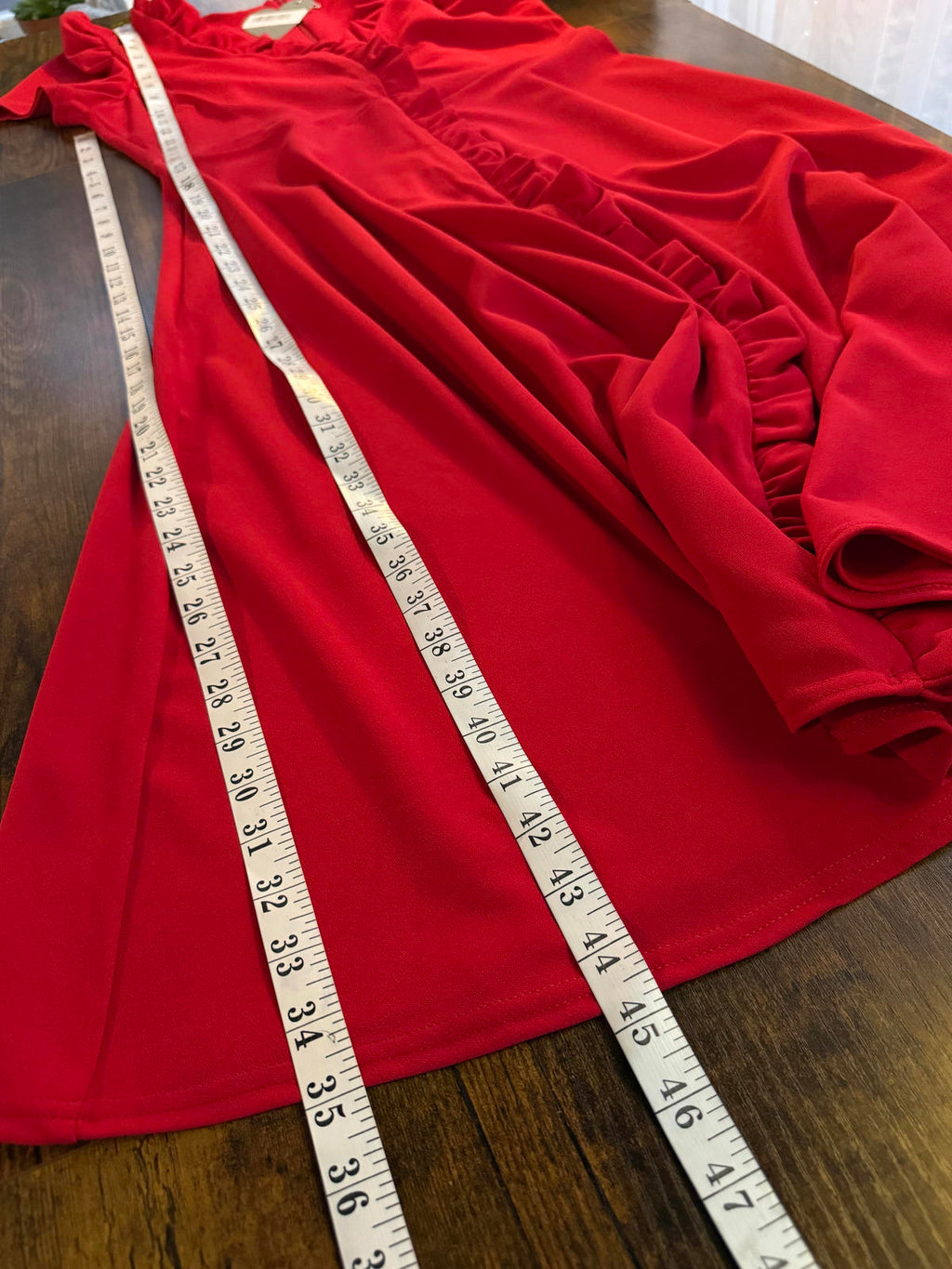 Goddiva Red Ruffle A-Line Midi Dress Size 14 DR3876 BNWT 218