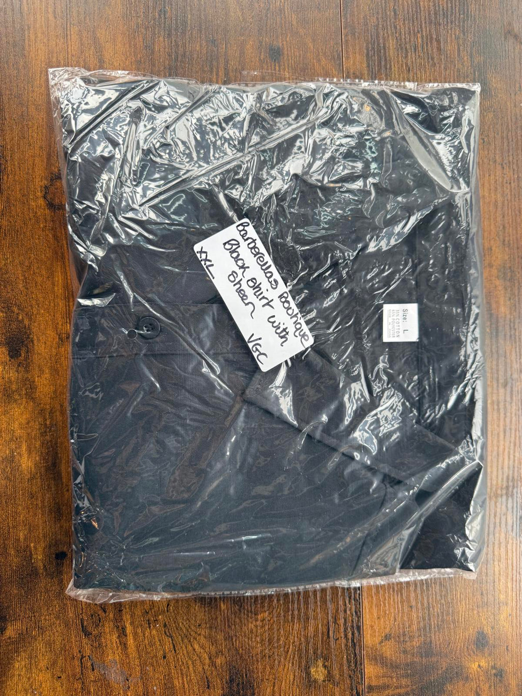 🖤 Black Long Sleeve Button-Up Shirt – Size L (fits XL / UK 46–48”) NUM 15