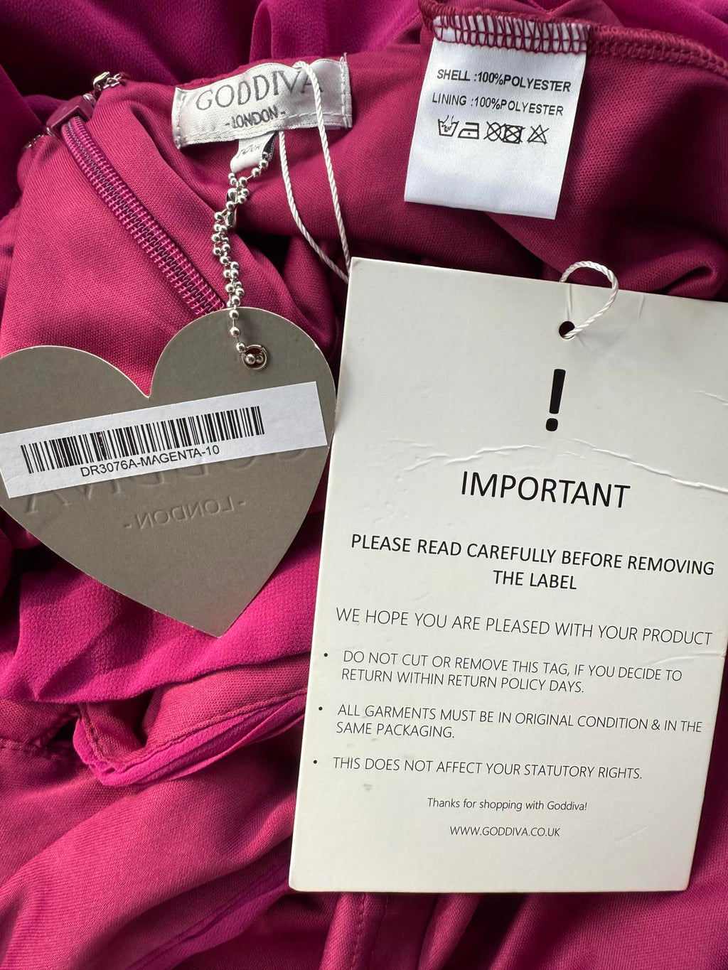 Goddiva London Magenta Halter Maxi Dress – UK 10 Read info!