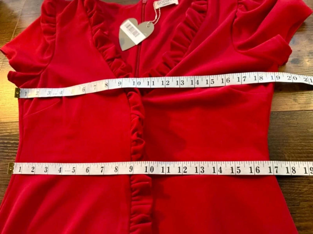 Goddiva Red Midi Dress UK14 Wedding Guest Prom Cruise Party