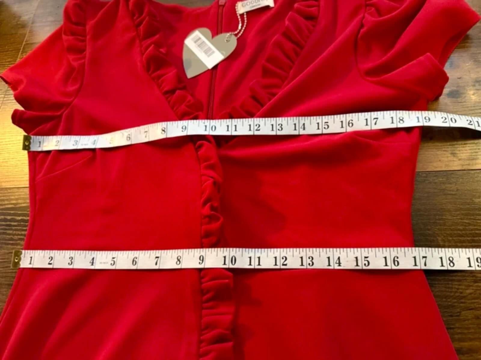 Goddiva Red Midi Dress UK14 Wedding Guest Prom Cruise Party