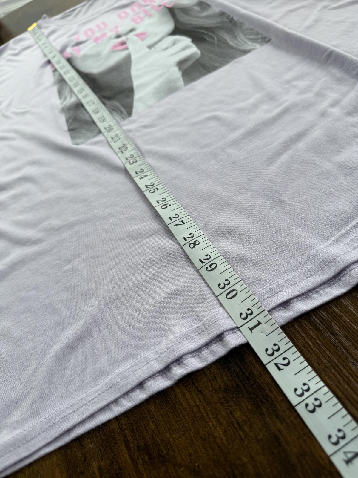 Lavender Graphic T-Shirt Dress with Pink Text - Size 16