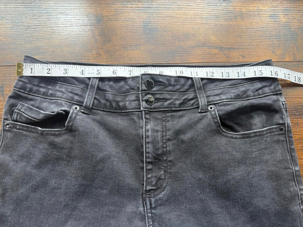 F&F Black Bootcut Jeans UK 14 Short Mid Rise Stretch Denim Casual Classic VGC