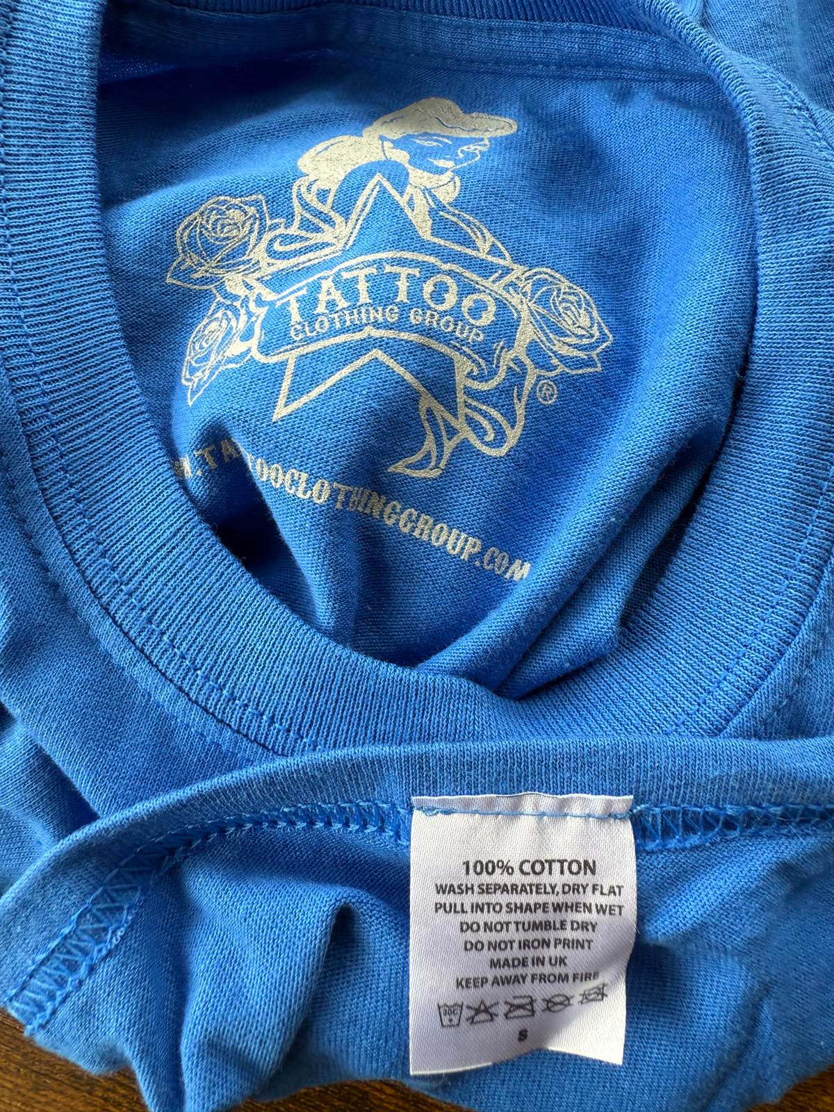 Tattoo Clothing Group Blue Graphic T-Shirt - Size 12/14