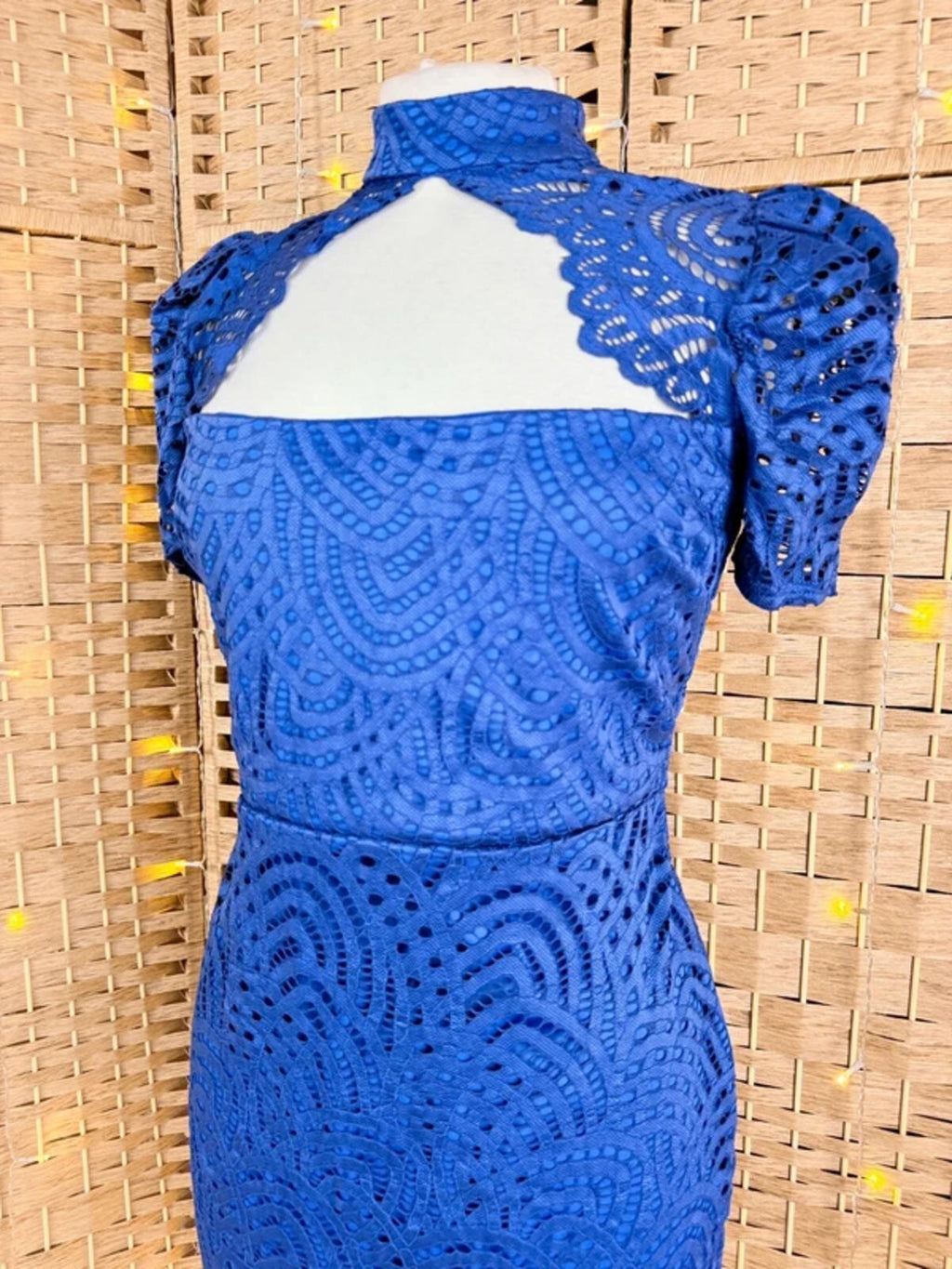 Royal Blue Lace Mini Dress UK 12 BNWT Holiday Ibiza Party
