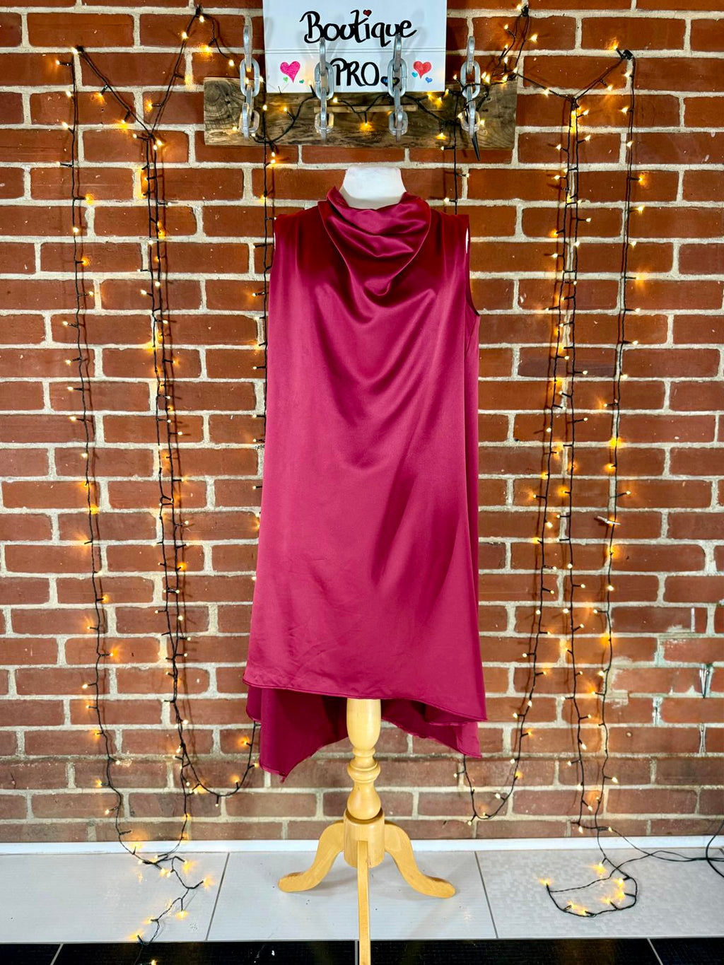 Goddiva DR4608 Berry Satin Maxi Gown UK 8–10 BNWT Evening Formal Dress #154