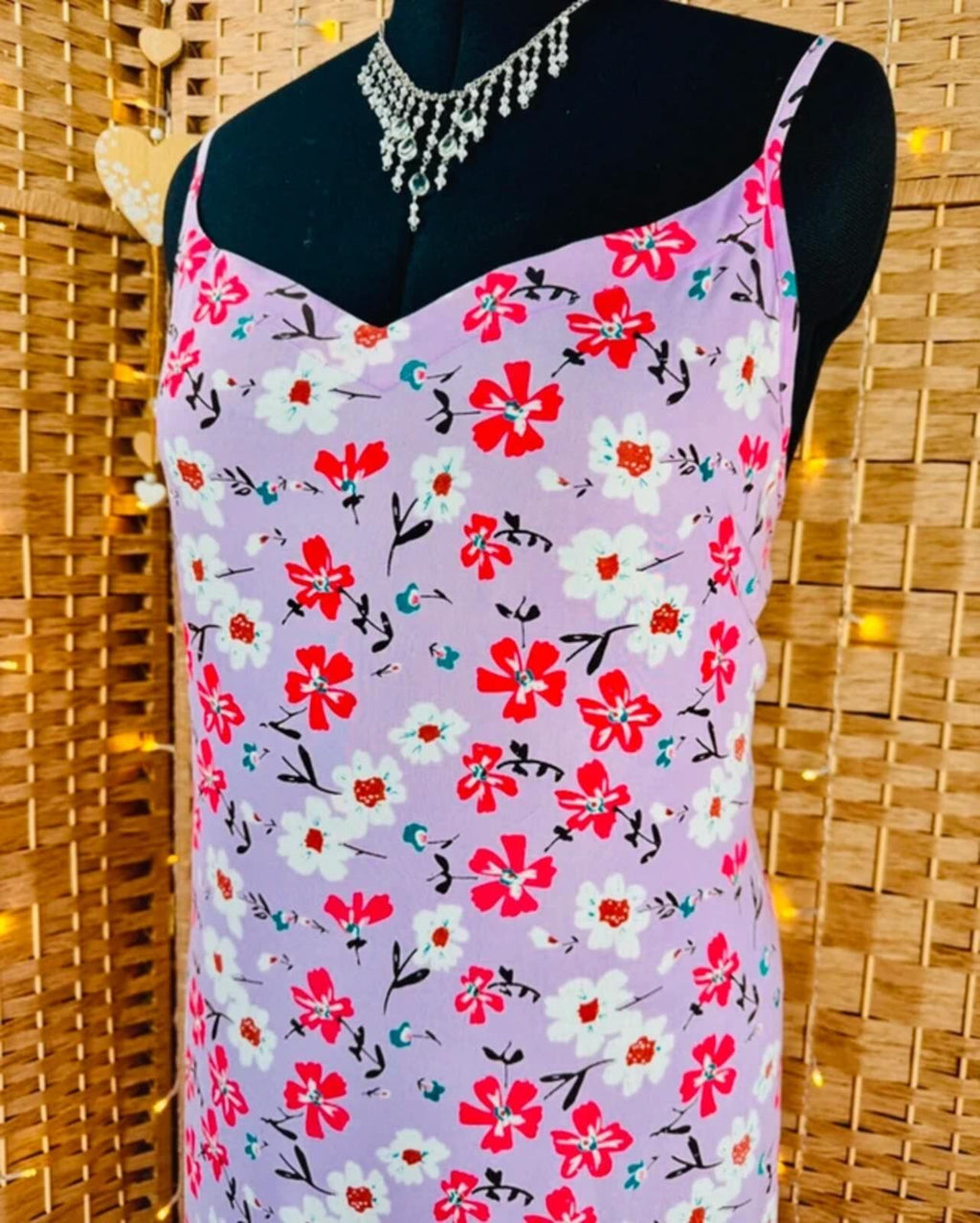 All Things Asia Pink Floral Boho Midi Dress UK 14-18 BNWOT