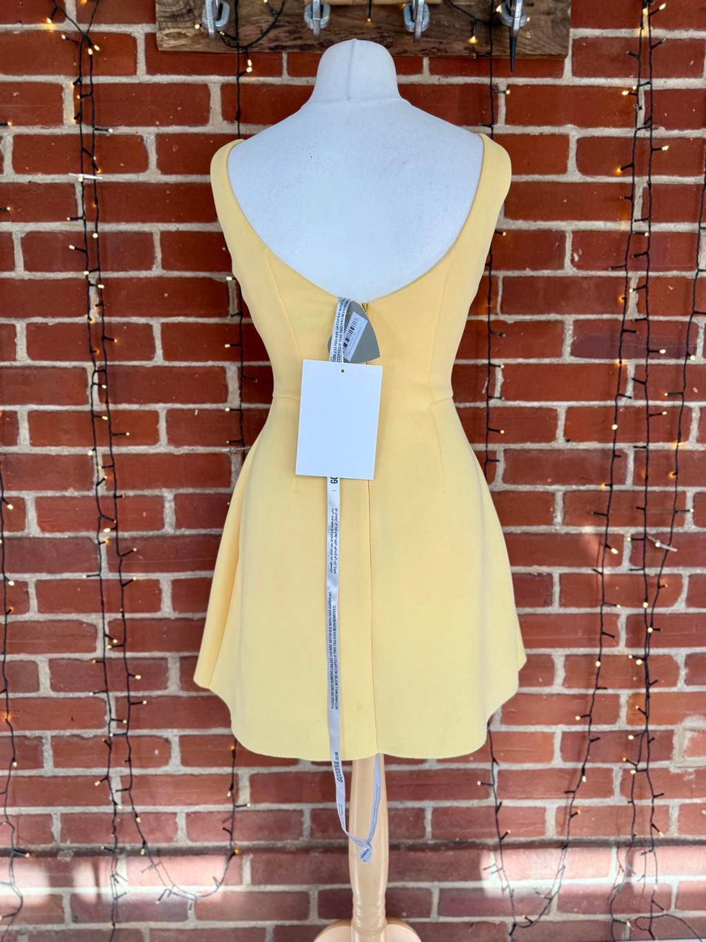 Goddiva London Lemon Yellow Fit & Flare Midi Dress UK 12 Wedding Guest Party #96