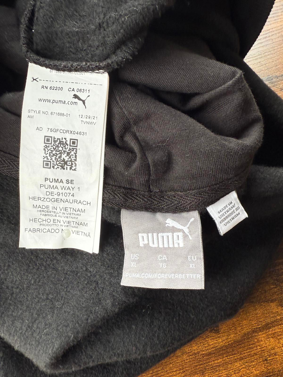 🖤 Super Soft PUMA Black Hoodie – XL – Embroidered Logo NUM39