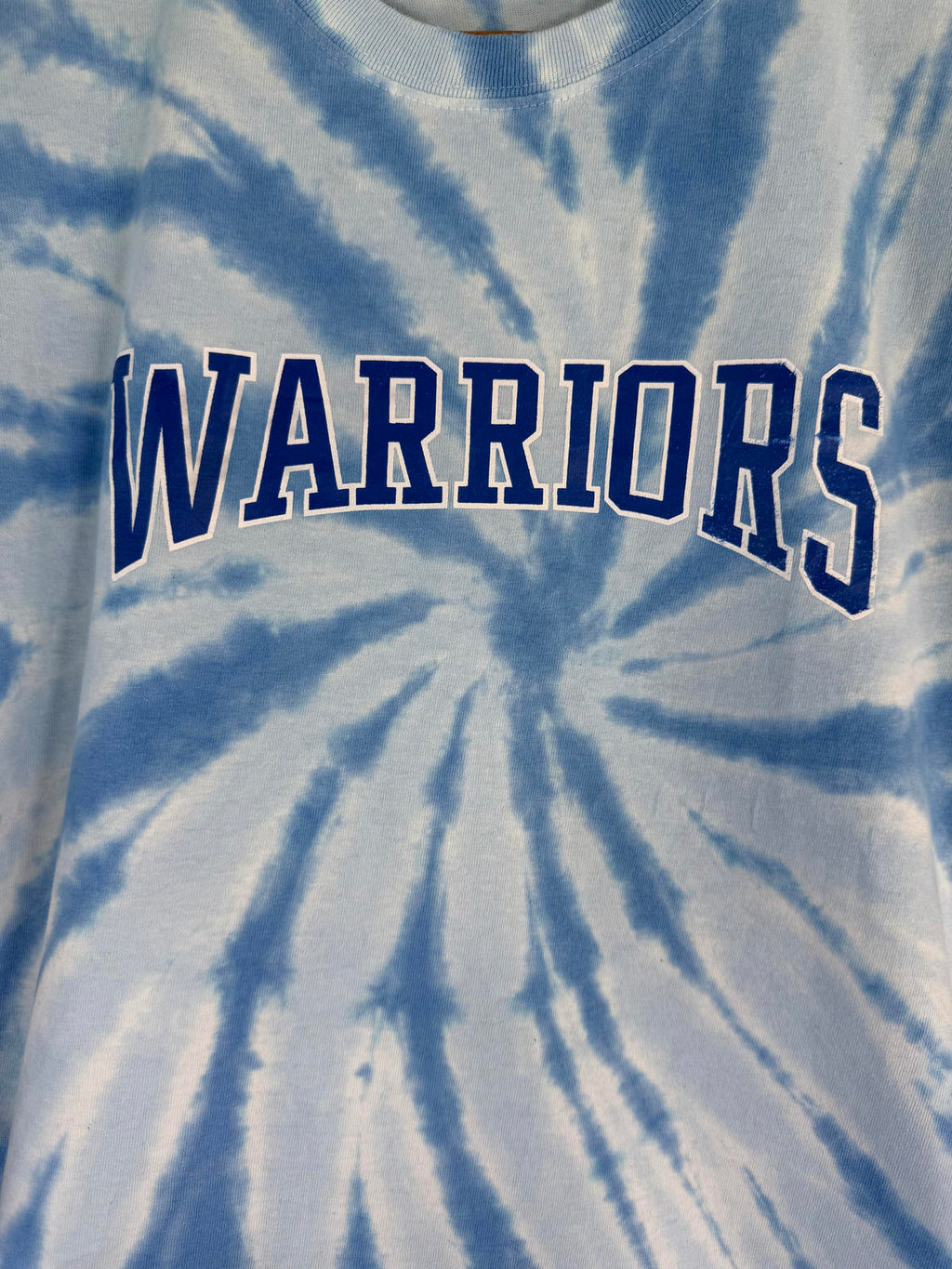 Hand Dyed Blue & White Warriors Tie Dye T-Shirt | Size Small Unisex Tee