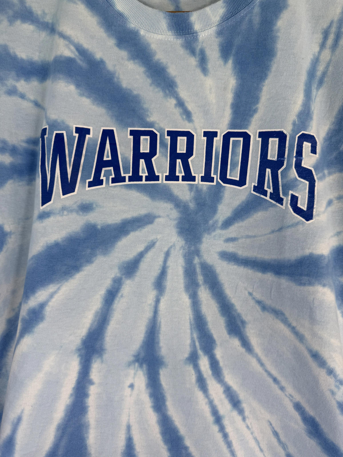Hand Dyed Blue & White Warriors Tie Dye T-Shirt | Size Small Unisex Tee