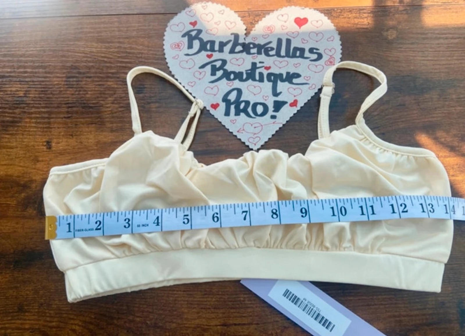 Cream Ruched Co-Ord Set | Frill Shorts & Crop Top - M