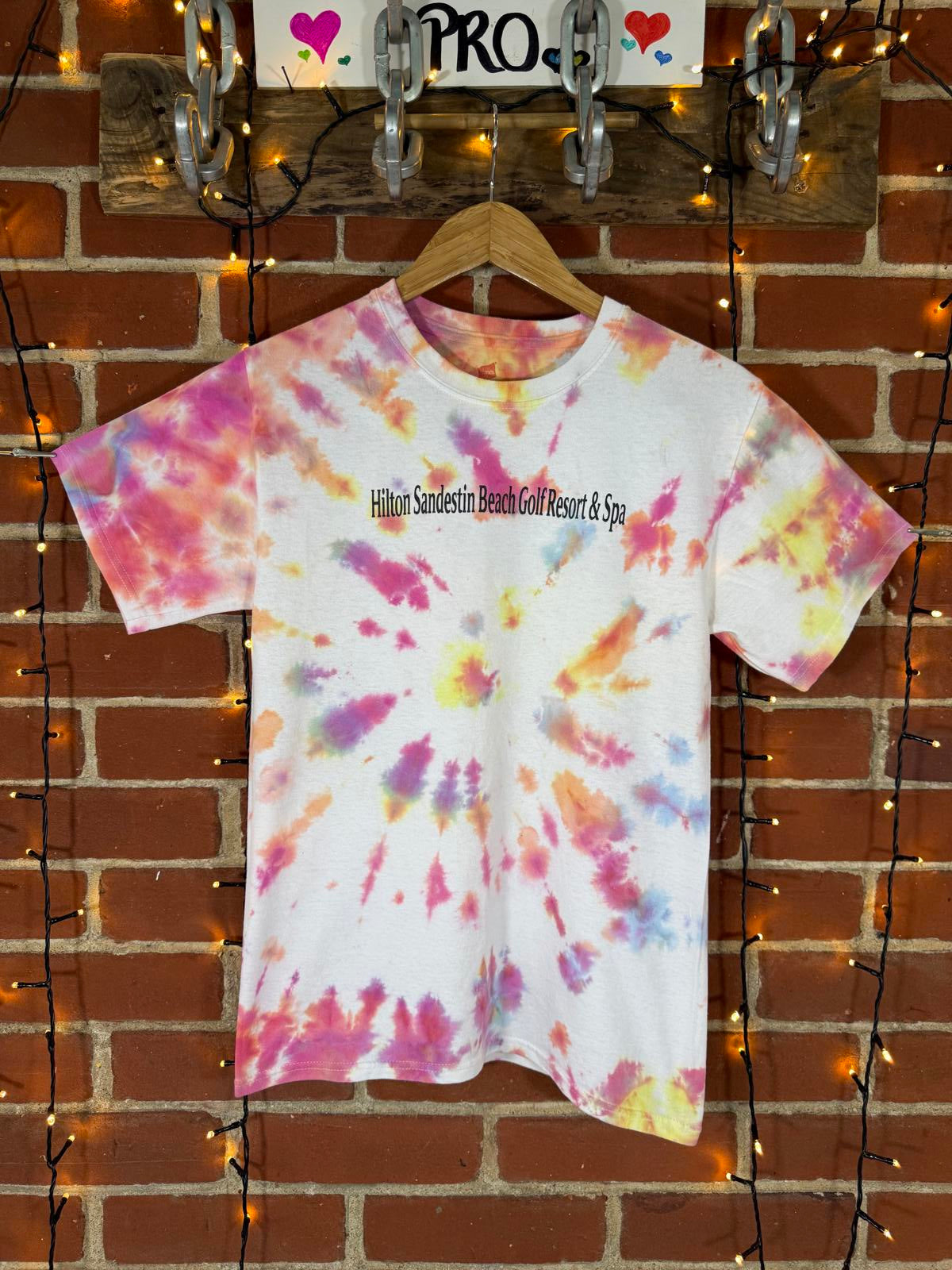 Hand Dyed Hilton Sandestin Tie Dye Tee | Hanes Heavyweight | S UK 8-10