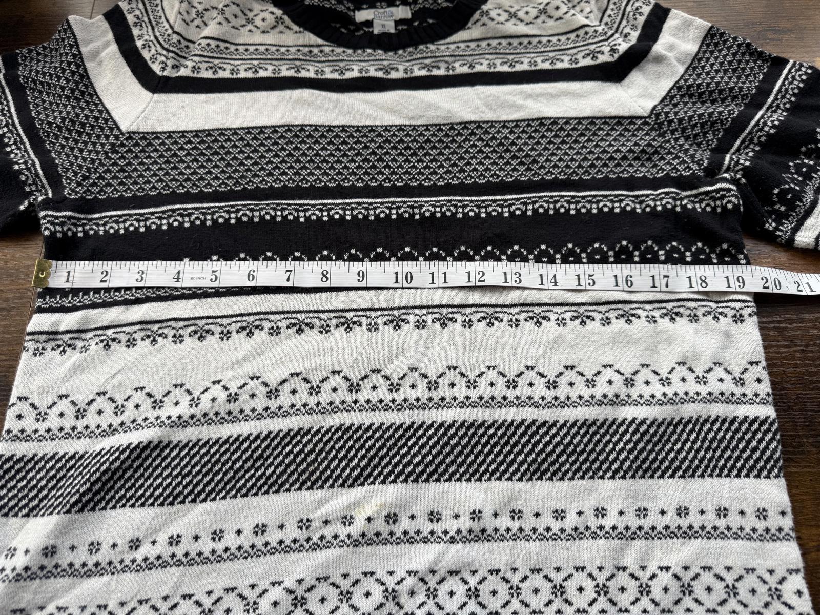 Croft & Barrow Men’s XL Fair Isle Sweater – Black/White – Cotton Blend NUM9
