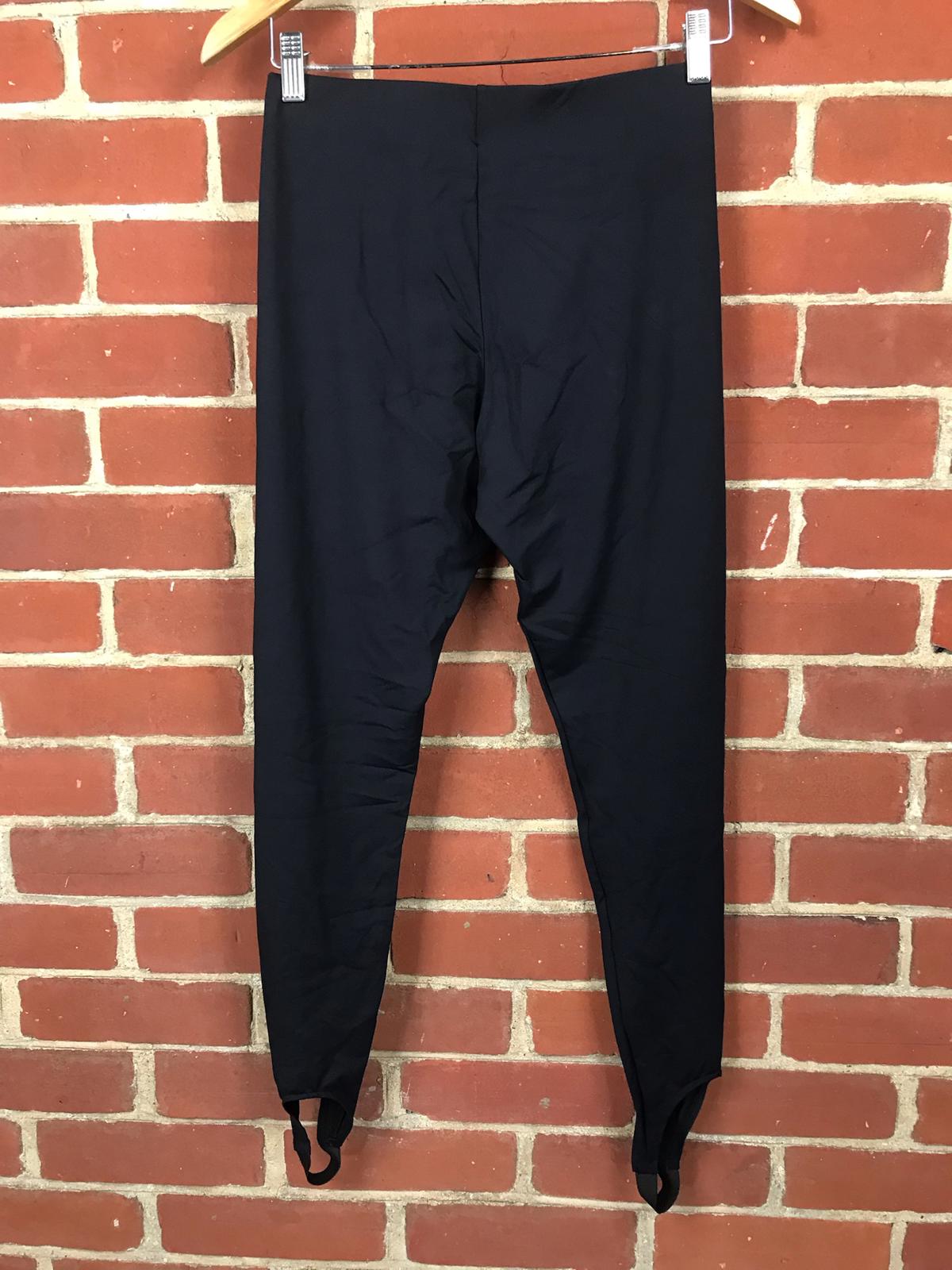 Black Stirrup Leggings / Stretch Trousers UK 10-12