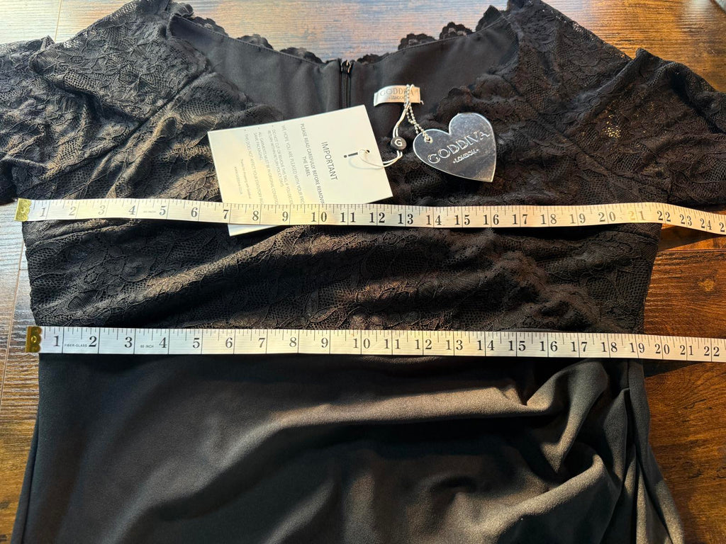 Goddiva Black Lace Maxi Dress UK 20 / US 16 – Long Sleeve BNWT              .280