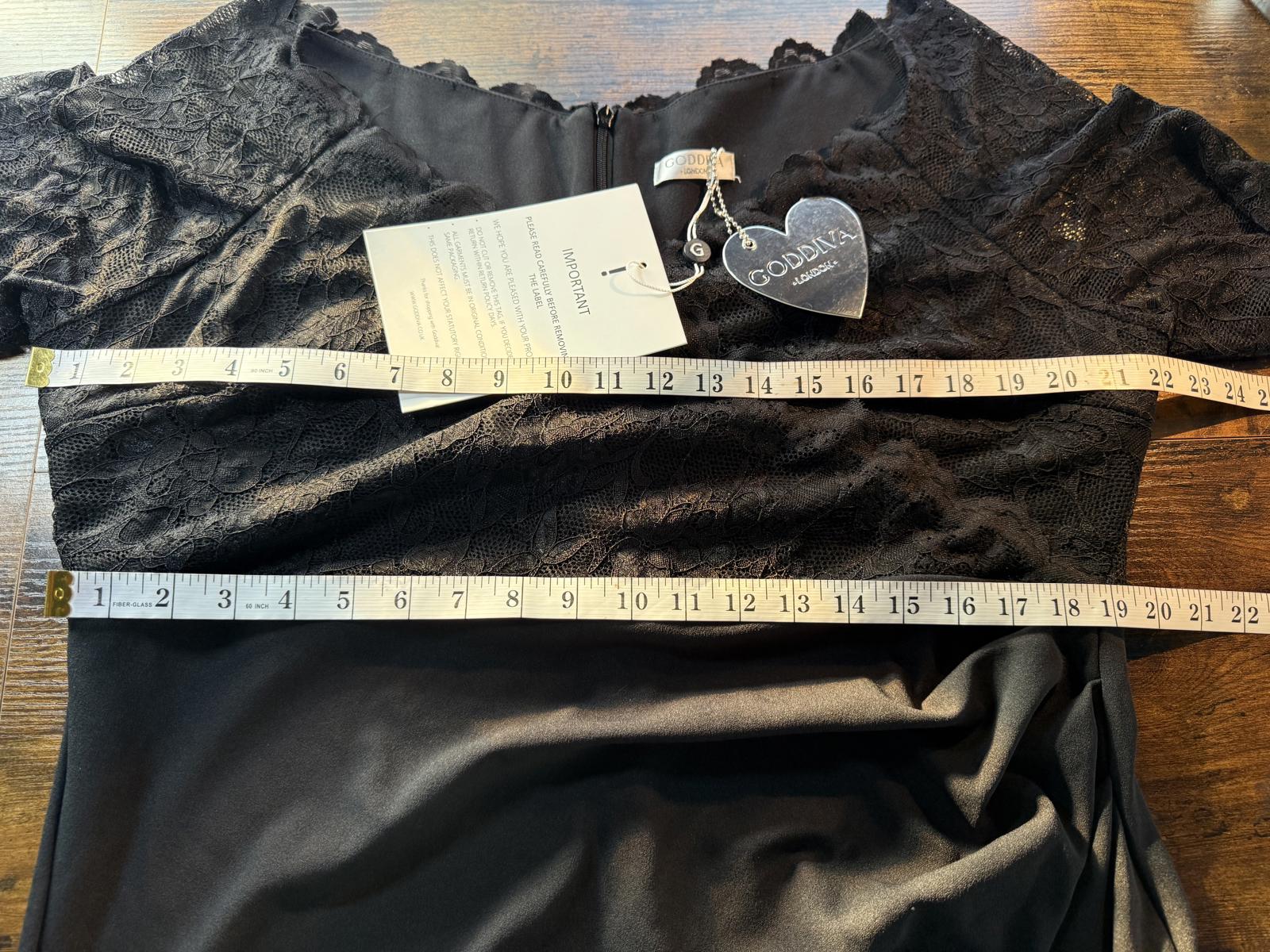 Goddiva Black Lace Maxi Dress UK 20 / US 16 – Long Sleeve BNWT              .280