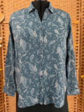 F&F Paisley Shirt UK 14-16 Blue Soft Viscose Blouse Casual