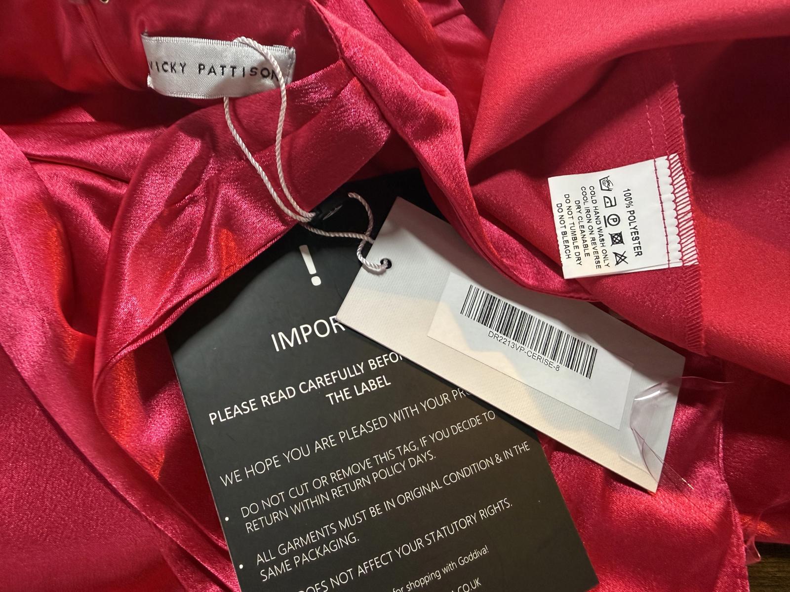 Goddiva Pink Satin Halter Maxi Dress UK 8 / US 4 – Evening Gown             .327