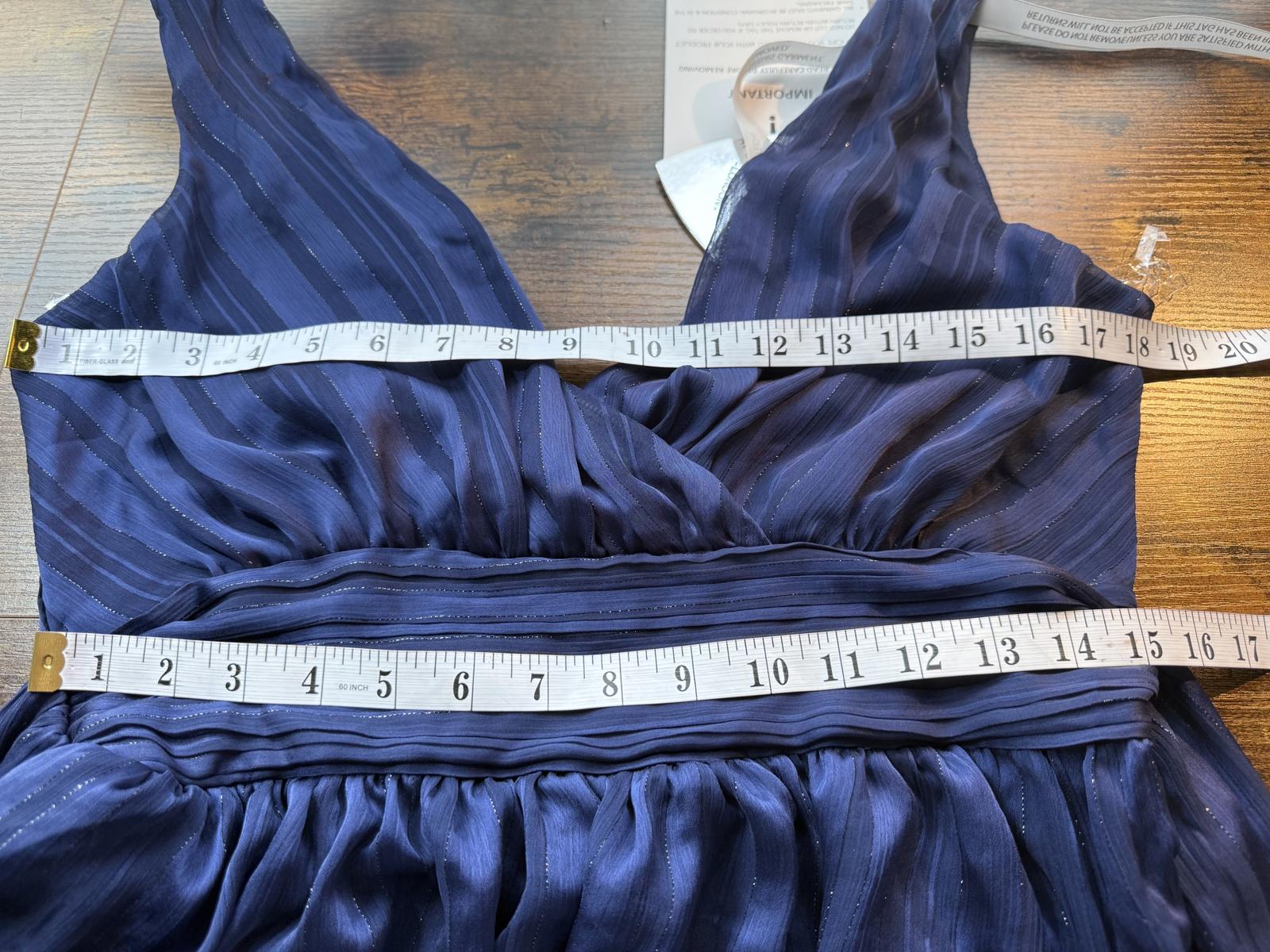 Goddiva Navy Tiered Shimmer Maxi Dress UK 10 / US 6                         .313