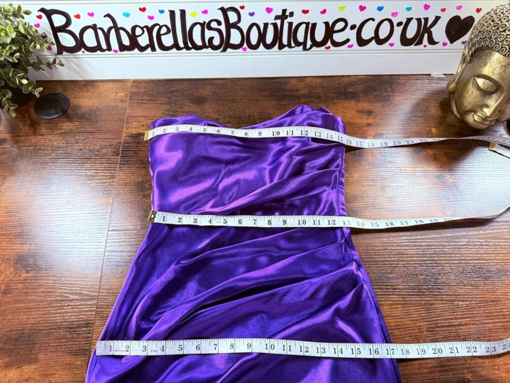 Goddiva Purple Satin Maxi Dress UK 8 BNWT Prom Evening Gown